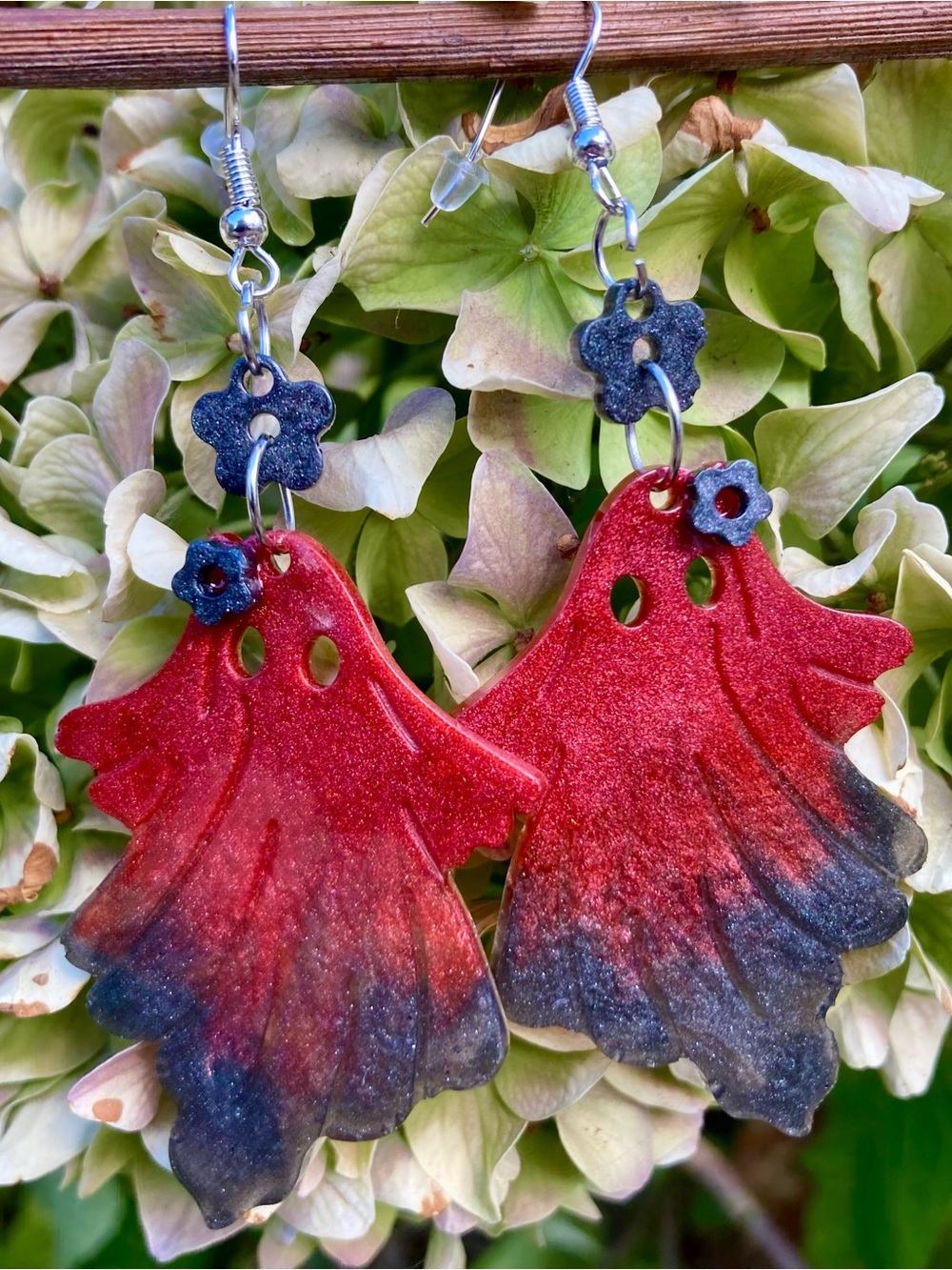 Red and Black Ghost Earrings